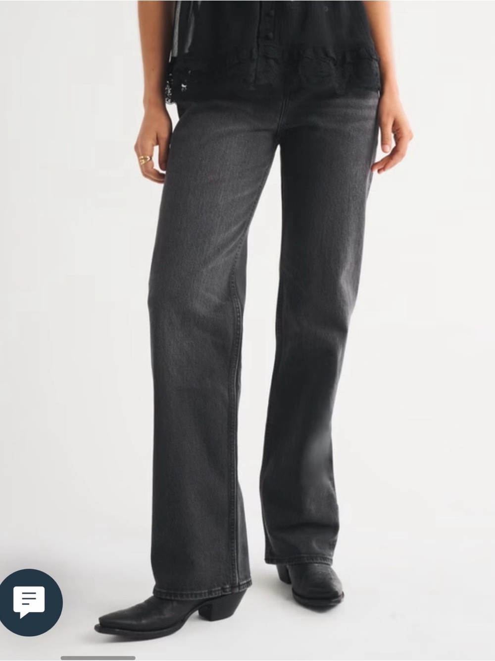 Abercrombie & Fitch High Rise 90’s Relaxed Jeans Black Wash size 6